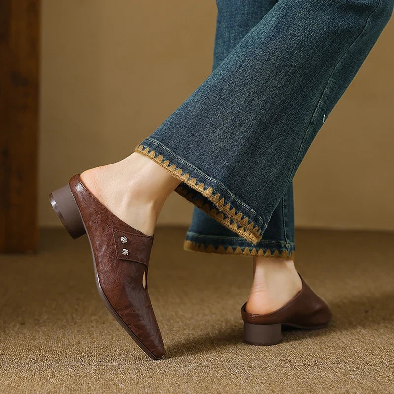 Olga |  Leather Mules