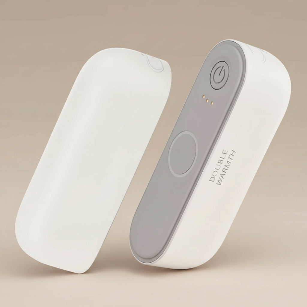 white novana hand warmers in standing position