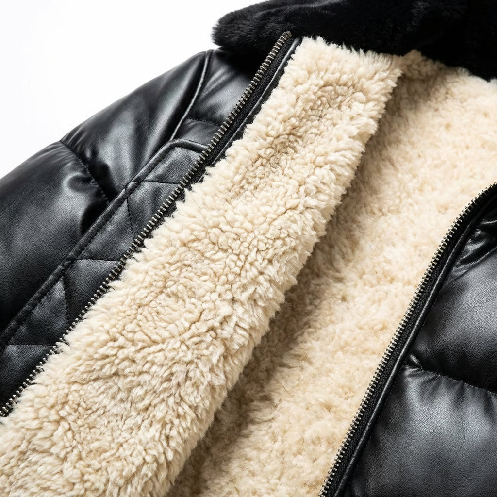 Warm padded jacket Whiteh a vintage look