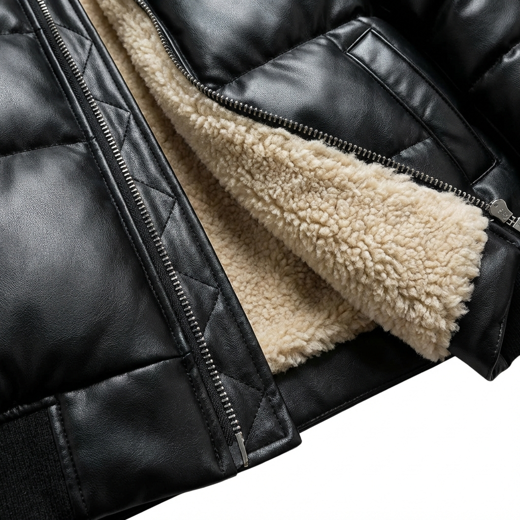 Warm padded jacket Whiteh a vintage look