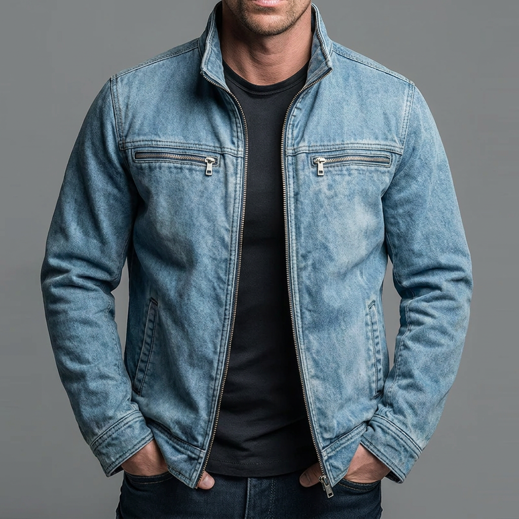 Giacca Vintage in Cotone on chiusura a zip
