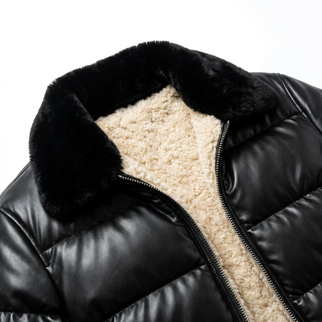 Warm padded jacket Whiteh a vintage look
