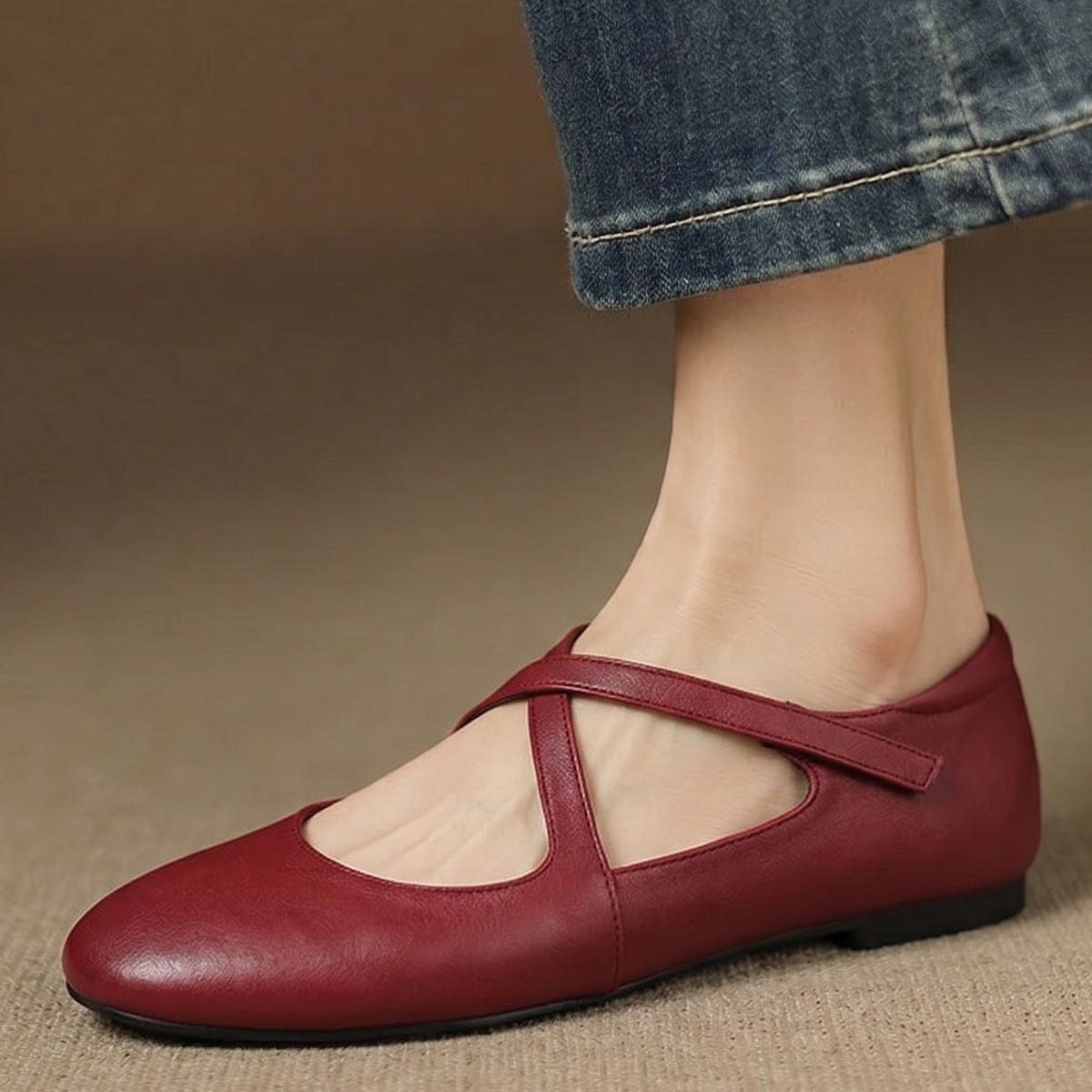 Zeor |  Leather Flats