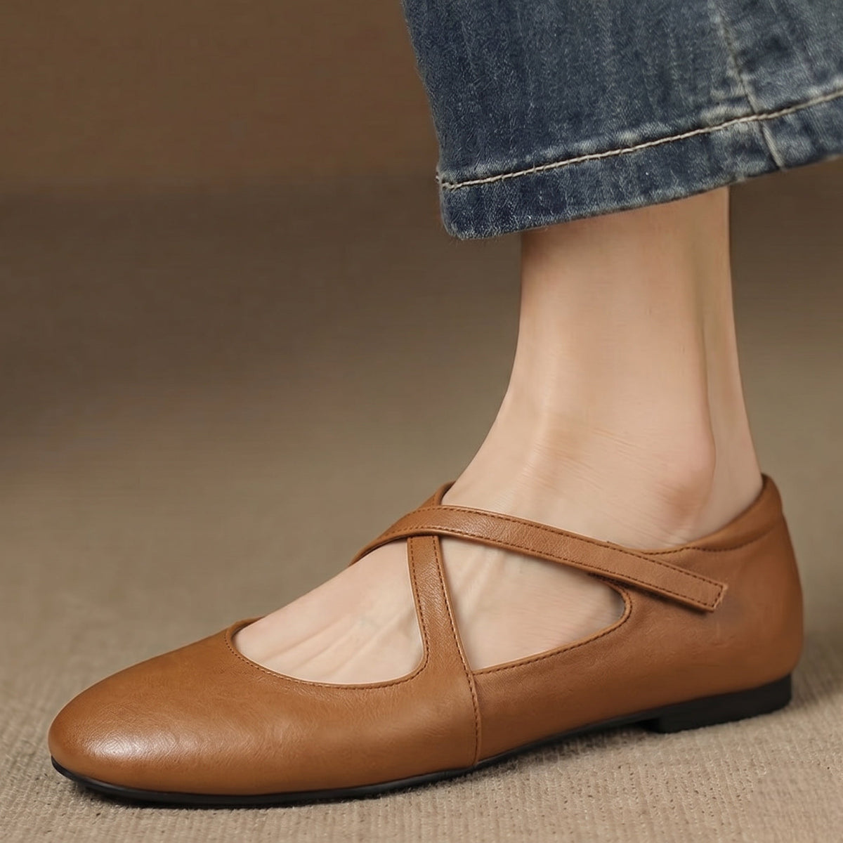 Zeor |  Leather Flats