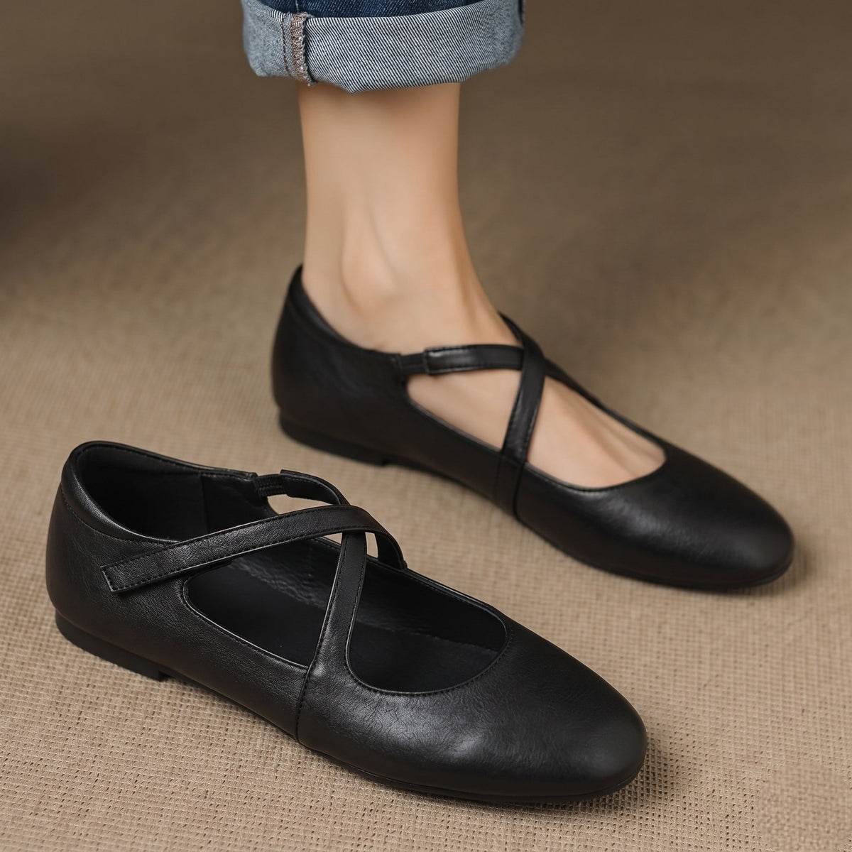 Zeor |  Leather Flats