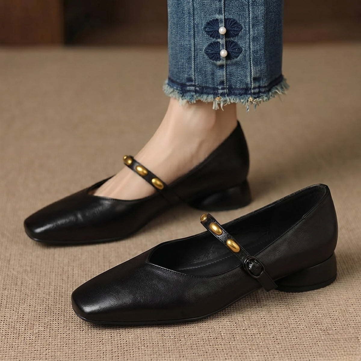 Zyra |  Leather Flats