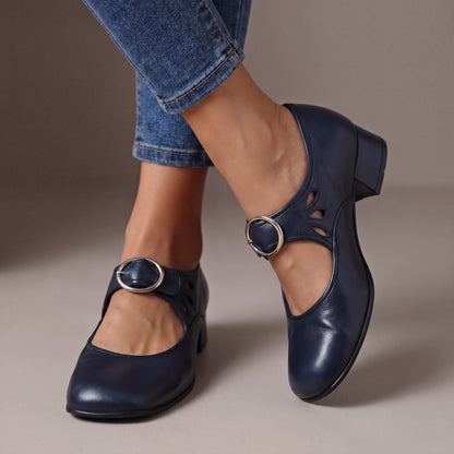 Scarpe Mary Jane Nathalie in morbida pelle