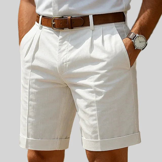 Pantaloncini Estivi Plissettati Da Uomo
