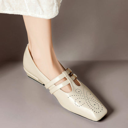 Scarpe Mary Jane in pelle con doppio cinturino Pauline