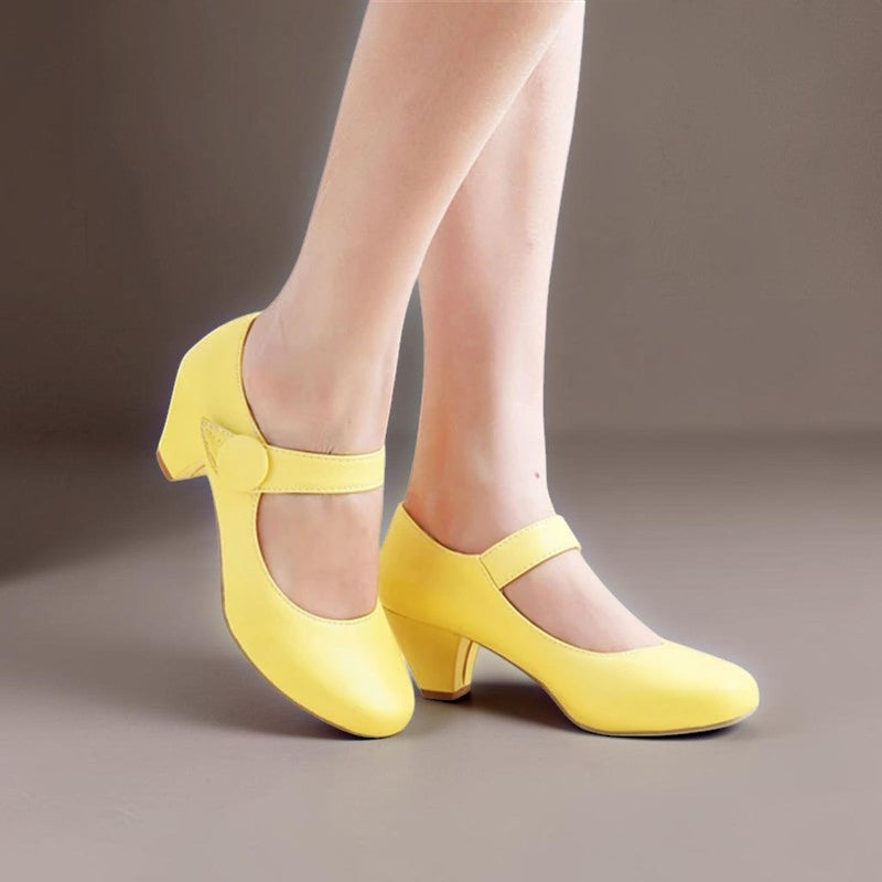 Scarpe Mary Jane Monique con tacco a blocco regolabile