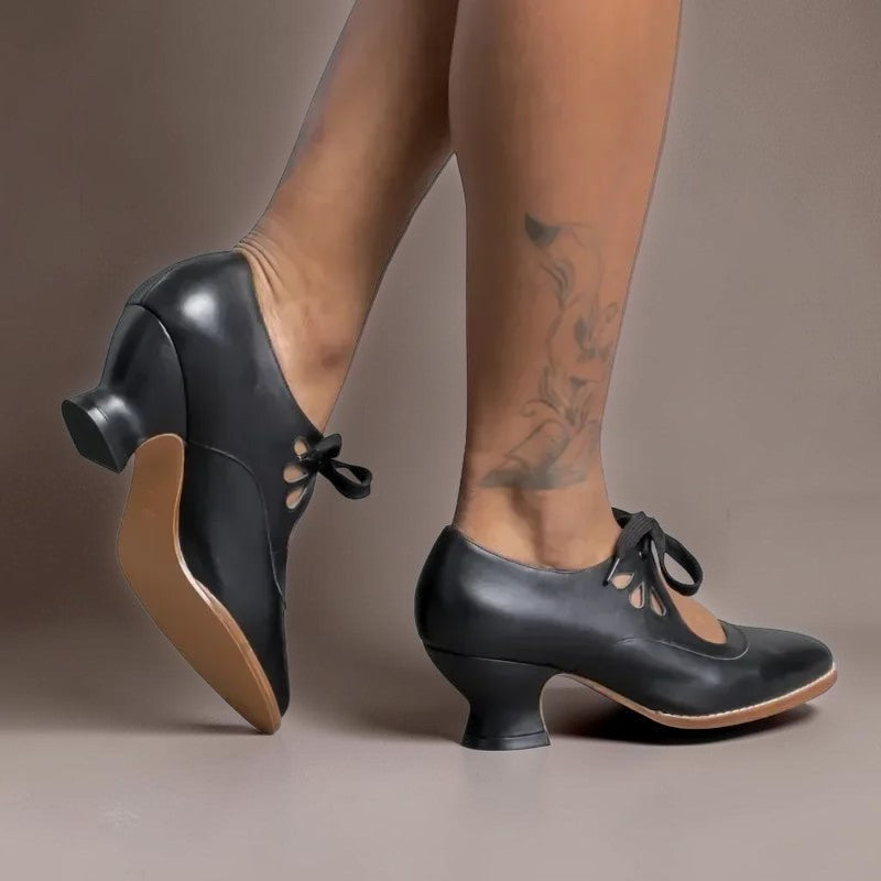 Marie décolleté with lace-up strap