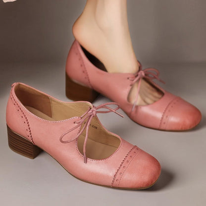 Derby in pelle lavorata a mano Amélie