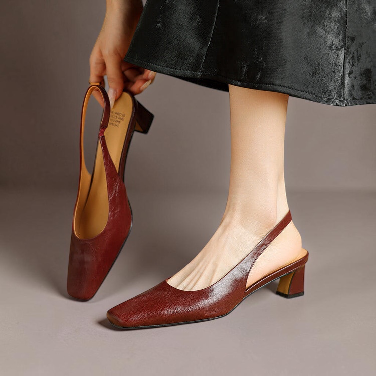 Ersa |  Leather Slingbacks
