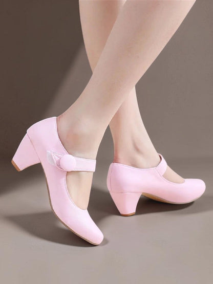Scarpe Mary Jane Monique con tacco a blocco regolabile
