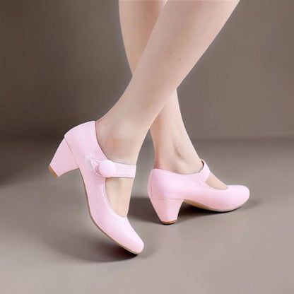 Scarpe Mary Jane Monique con tacco a blocco regolabile