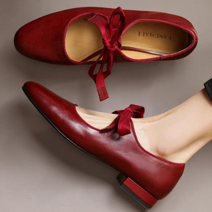 Sophie leather ballerinas with bow