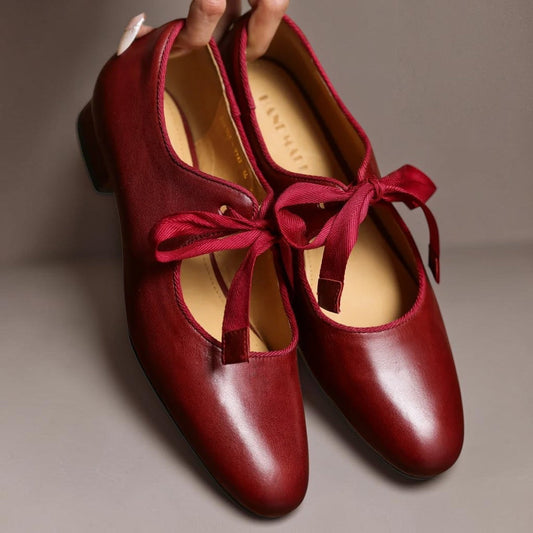 Ballerine Sophie in pelle con fiocco