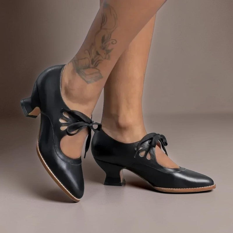 Marie décolleté with lace-up strap