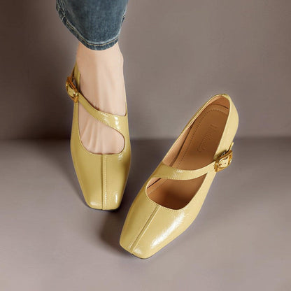 Scarpe Mary Jane in pelle con punta quadrata di Michèle