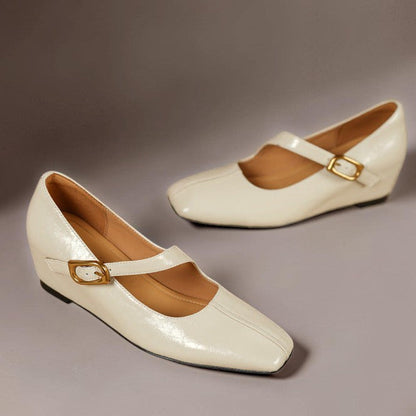 Scarpe Mary Jane in pelle con punta quadrata di Michèle