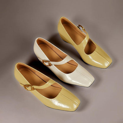 Scarpe Mary Jane in pelle con punta quadrata di Michèle
