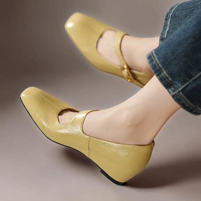 Scarpe Mary Jane in pelle con punta quadrata di Michèle