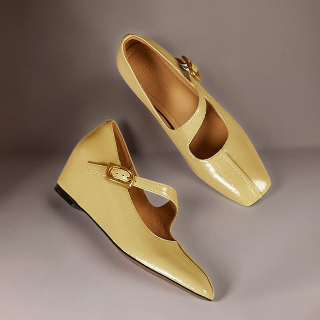 Scarpe Mary Jane in pelle con punta quadrata di Michèle