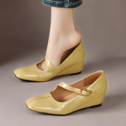 Scarpe Mary Jane in pelle con punta quadrata di Michèle