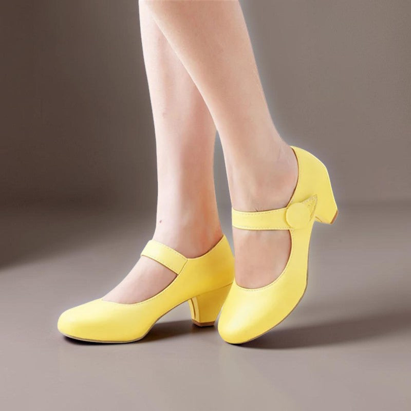 Scarpe Mary Jane Monique con tacco a blocco regolabile