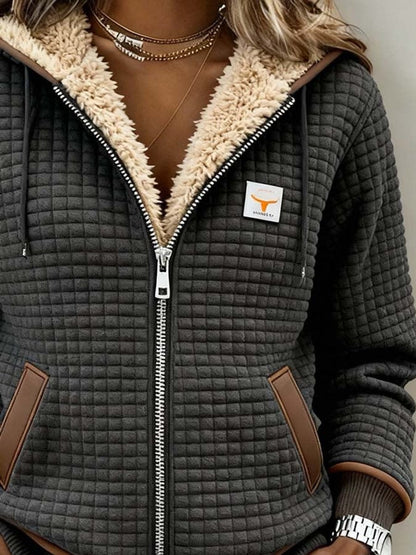 Bridgette | Giacca con cappuccio e zip, comoda e dalla texture particolare