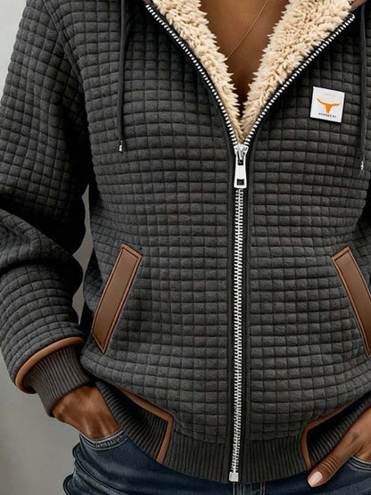Bridgette | Giacca con cappuccio e zip, comoda e dalla texture particolare